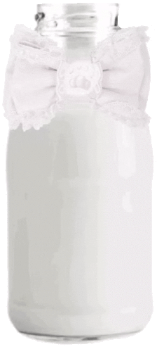 Milk bottle with bow